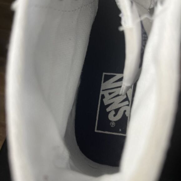 VANS Sk8-Hi Tapered Womens Size 8 Platform Shoes White Canvas Navy Sneakers - Picture 7 of 10